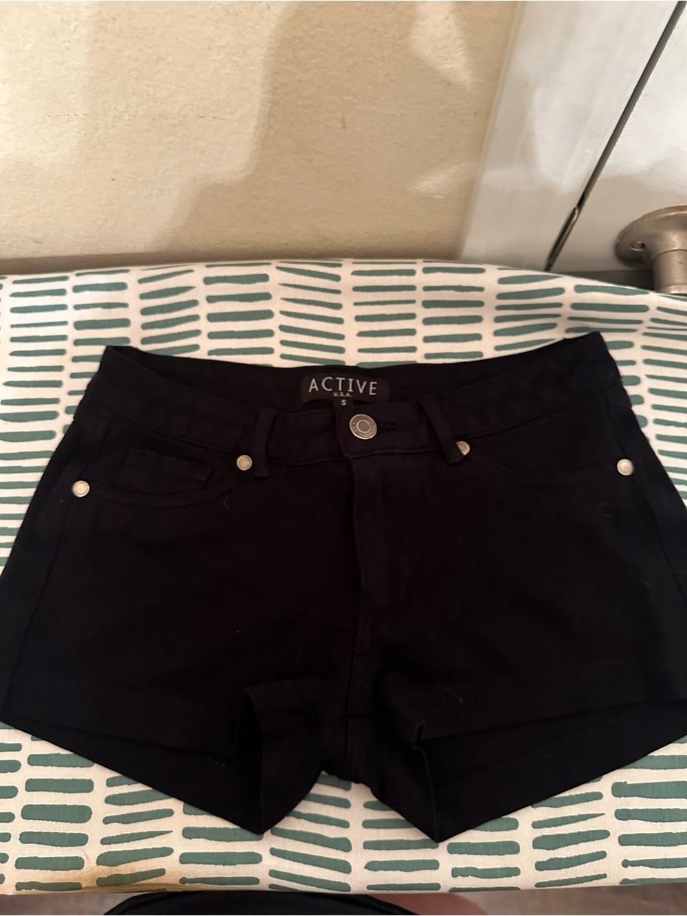 Active USA Black Women's Jean-Style Short Shorts